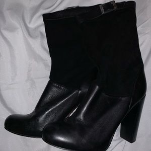 Rachel Zoe Mid Calf Slouch Boots Suede & Leather